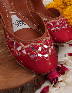 Comfortable red khussa for wedding, Eid and festive wear