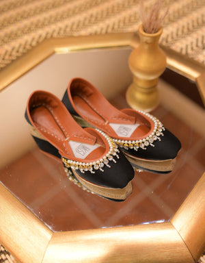Black pearl khussa for wedding and Eid