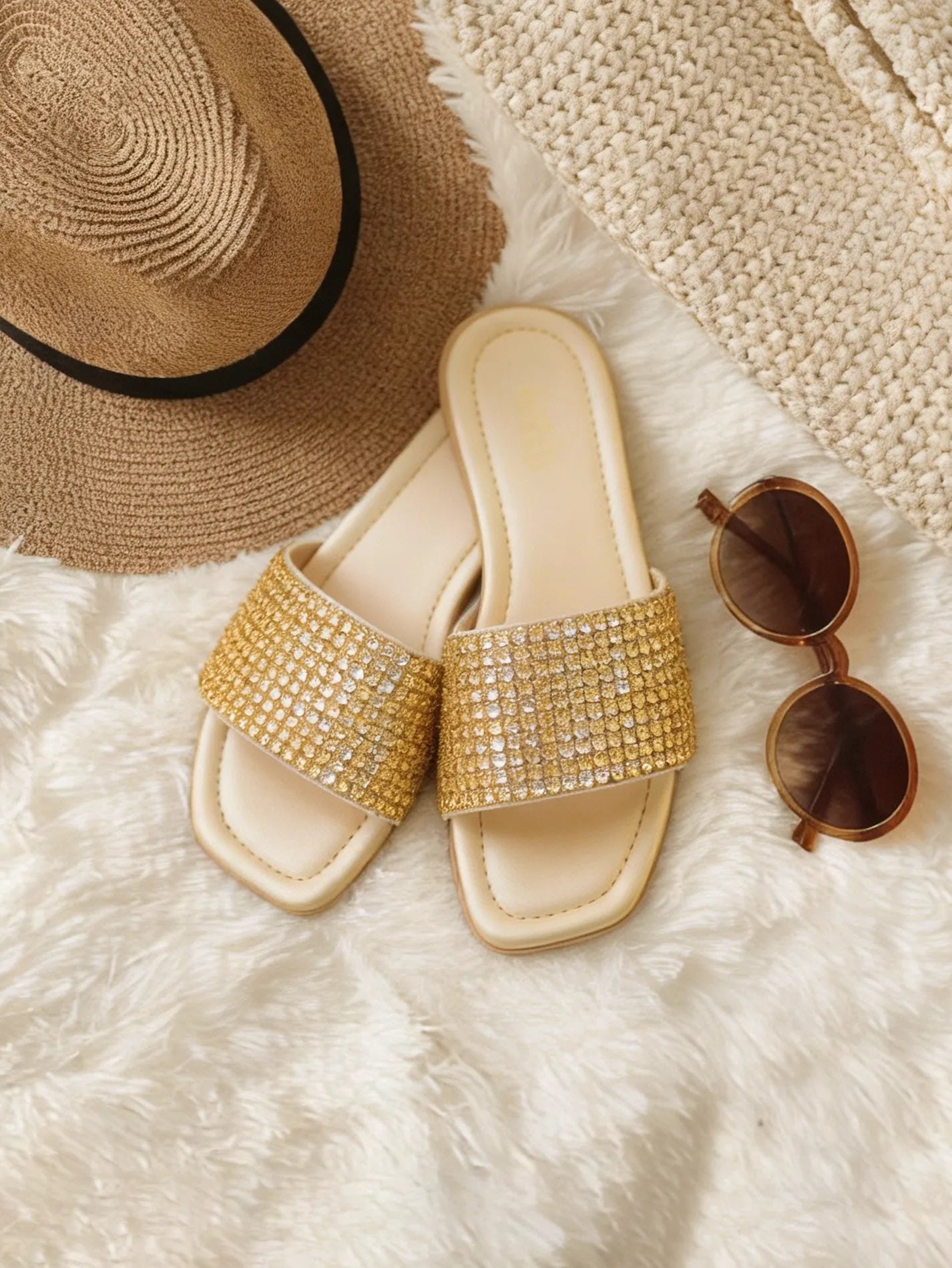 Celeste Luxe Flats — Gilded Glow