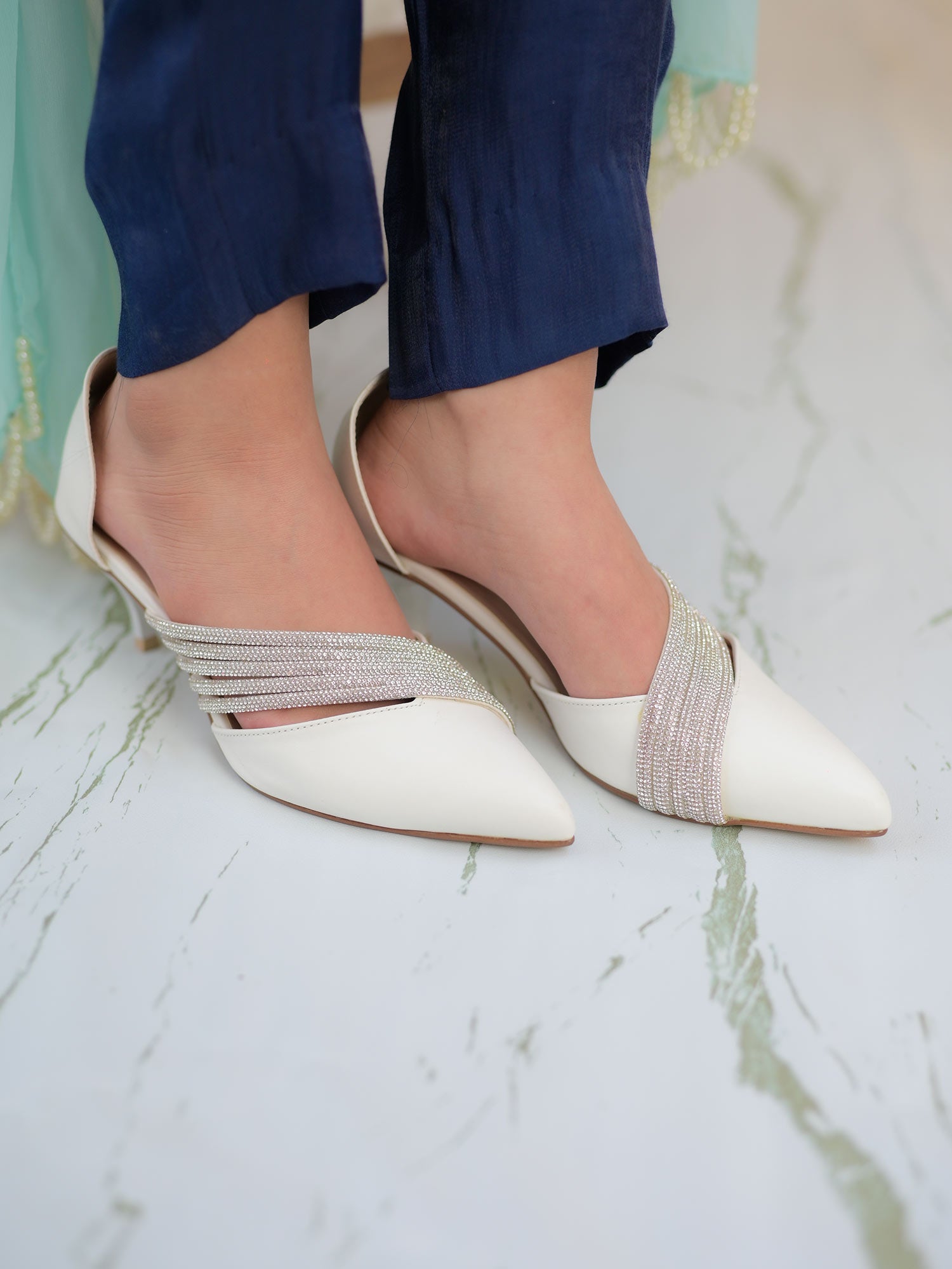 Aurora Stride Heels — Pearl Whisper