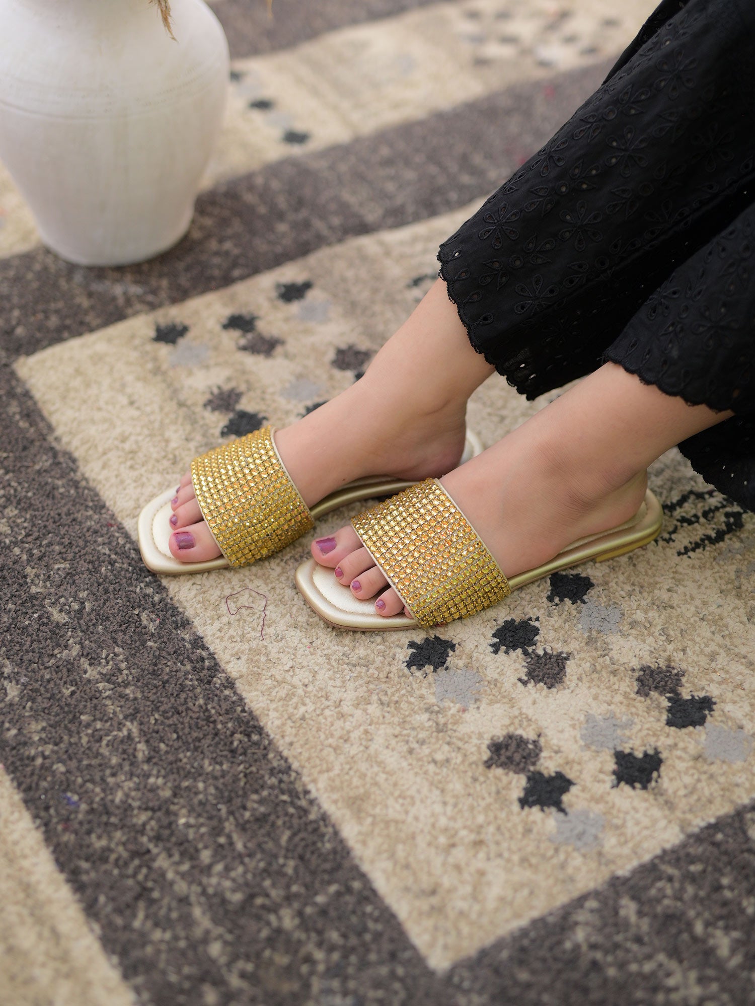 Celeste Luxe Flats — Gilded Glow