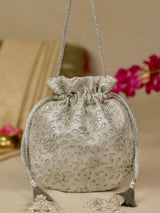 Sahar - Cutwork Silver Potli